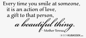 Ben Kubassek On Twitter - Mother Teresa Quotes About A Smile
