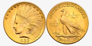 1933 $10 Pcgs Ms-66 Cac Approved - 1855 Sydney Mint Gold Sovereign