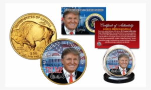 Donald Trump 45th President Of The U - Donald Trump 45th President 24kt Gold American Buffalo