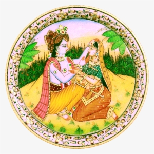 Radha Krishna Marble Plate 9″ - Krishna