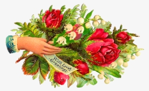 Free Victorian Rose Clip Art Wallpaper Background - Flower Bouquet