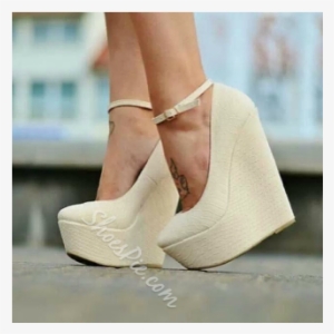 Fashionable Solid Color Wedge Heels