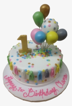 Colorful Balloon Cake - Colorful Cake For 1st Birthday