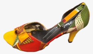 Women Authentic, Handmade African Dashiki Print Shoes - Burgundy Dashiki Shoe