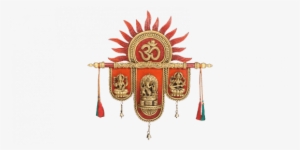 devotional laxmi ganesha and saraswati wall art with - emblem