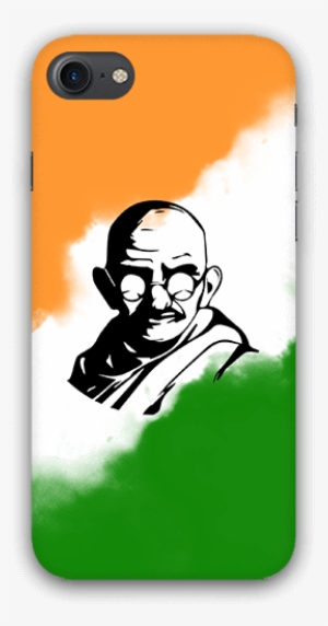 Mahatma Gandhi With Indian Tricolor Iphone 7 Mobile - Mobile Phone
