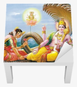 Indian God Bhagwan Vishnu With Laxmi Mata Lack Table - Laxmi And Narayan On Marriage
