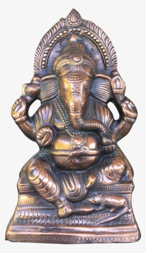 Vintage Bohemian Cast Copper Hindu Ganesha Statue Vintage - Ganesha