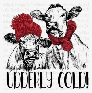 Udderly Cold - Cow Sketch Black And White
