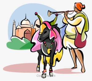 Sacred Cow In Front Of Taj Mahal - Sacred Cow