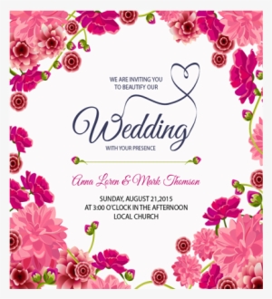 Fl Wedding Card - Wedding Invitations Cards Png