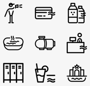 Pool - White Icons Png