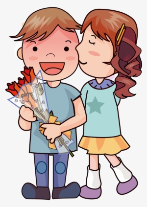 Png Freeuse Stock Cartoon Romance Cute Couple Transprent - Romantic Boy And Girl Png