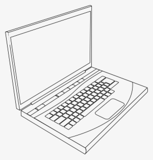 28 Collection Of Notebook Drawing Png - Line Drawing Of Laptop