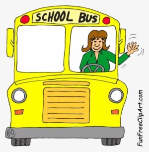 School Bus Front Clipart - Happy School Bus Driver