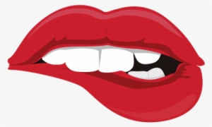Drawn Tongue Lip Bite - Lip Bite Png