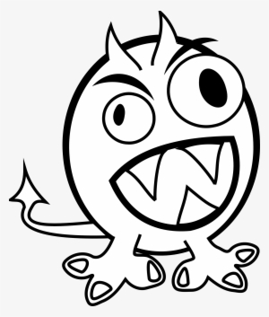 Small Clipart Funny - Clip Art Black And White Monster