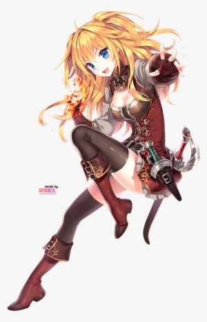 Svg Transparent Anime Girl With Sword And Dagger Google - Warrior Anime Girl Blonde Hair Blue Eyes