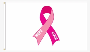 Hope & Love, Breast Cancer Flag - Pink Ribbon Flag - (5ft X 3ft)