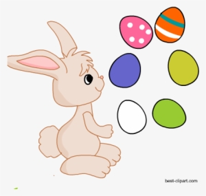 Free Clipart Of Easter Bunny Juggling Easter Eggs - Easter