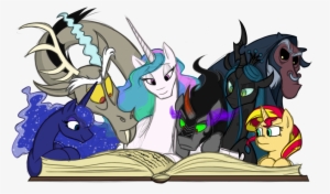 My Little Pony Queen Luna - Mlp Discord And King Sombra Ship