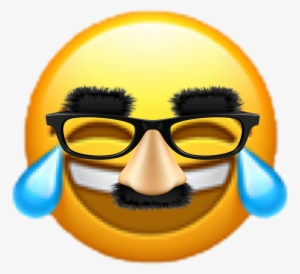 Emoji Funny Laughing Laugh Gl Tears Mustash Eyebro - Ios 10 Emoji Laughing