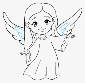 Simple Sketch Of An Angel, A Female Figure With Wings Stock Photo, Picture  And Royalty Free Image. Image 36632802.