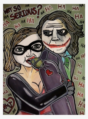 Joker And Harley Original Acrylic Painting 18" X 24" - Joker