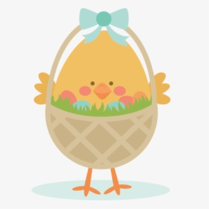 Chick In Easter Basket Svg Scrapbook Cut File Cute - Scalable Vector Graphics