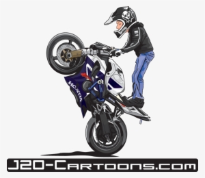 Drawn Motorcycle Bike Stunt - Stunt Cartoon