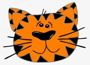 Cat Face Clip Art At Clker Com Vector Online Royalty - Cute Tiger Head Clipart