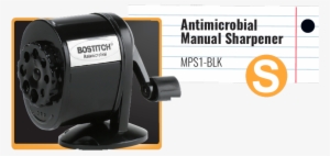 Bostitch Metal Antimicrobial Manual Pencil Sharpener,