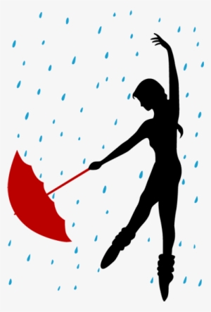 Dancing In The Rain Girl Wall Sticker - Dancing In The Rain Silhouette Png