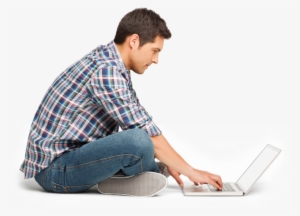 Hd Services - Man On Laptop Png