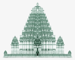 Symbolism And Unwritten Codes Are Woven Into The Way - South Indian Temples Drawing