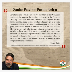 Excerpts From Sardar Patel's Article On Pt Nehru In - Twitter