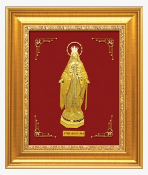 This Idol Of The Virgin Mother Inset In Pure Yellow - Odishabazaar Murugan 24karat Pure Gold Sheet Artwork