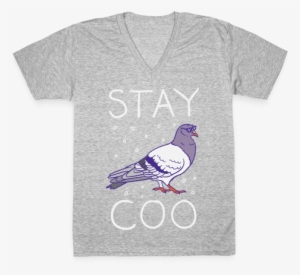 Stay Coo Pigeon V-neck Tee Shirt - Pop Epic Team T Shirts