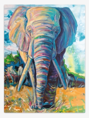 Elephant Poster - Elephant Painting In Oil Pastels