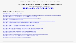 Atlas Copco Ga11 Parts Manuals That If Need To Load - Welding