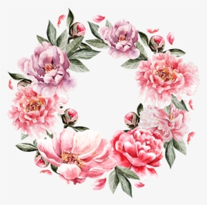 Flower Bouquet Painting Pink - Flower Ring Png Free