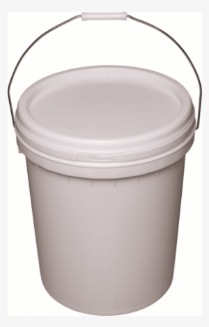 Plastic Pail With Lid - White - 5 Litres