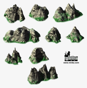 Isometric Mountains Render Videogame 2d - Isometric Mountain