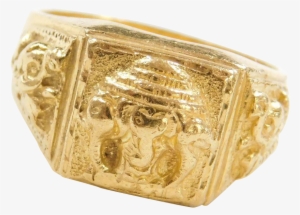 Vintage 24k Fine Baht Gold Ganesha / Ganesh Ring