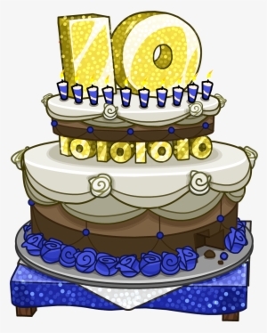 10th anniversary party cake - club penguin anniversary cake