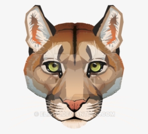 Cougar Face By Eliket On Deviantart Clip Black And - Cara Del Puma Animal