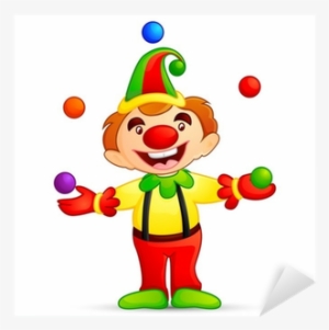 Vector Illustration Of Circus Joker Juggling With Ball - Circus Joker Cartoon