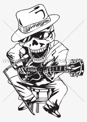 Image Freeuse Stock Blues Production Ready Artwork - Transparent Images Of Skeletons Playing Guitar
