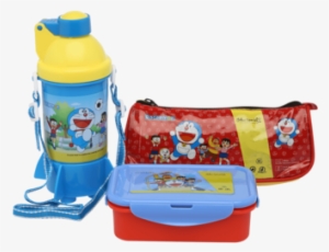 Unisex Doraemon Tiffin Box, Water Bottle And Pencil - Pencil Case
