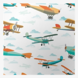Seamless Pattern From Retro Airplanes Poster • Pixers® - Airplane
